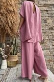 Pure Cotton Santos Keyhole Drape Back Top Indian Pink